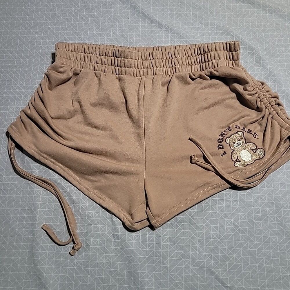 Rue 21 I Don't Care Beige Ruched Sides With Drawstings Elastic Waist Womens XL